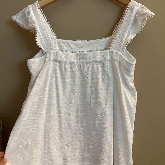 😊3/$30 NWT Style & Co. Womens Eyelet & Picot Square Neck Tank Top White Sz S - Picture 6 of 13